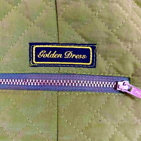 Golden Dress Quilted Cotton Zipper Vest Womens Sz M Equestrian Gear Green EUC - Picture 6 of 7